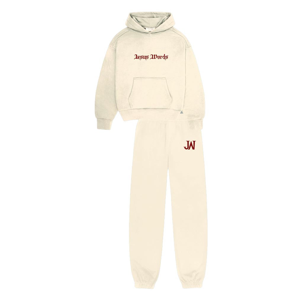 It’s “On Me” - Cream and Red Matching Set